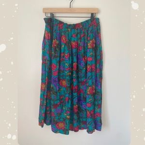 VINTAGE ALFRED DUNNER PLUS SIZE FLORAL SKIRT